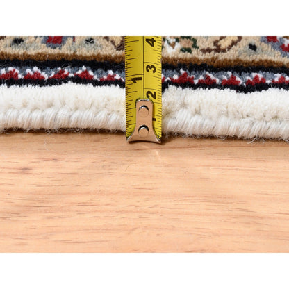 4'X6' Tebraz Mahi Fish Medallion Design Wool And Silk Handknotted Rug