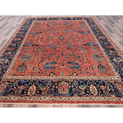 8'X10'4" Red Aryana Grade Bijar Garus Design Soft Wool Hand Knotted Rug