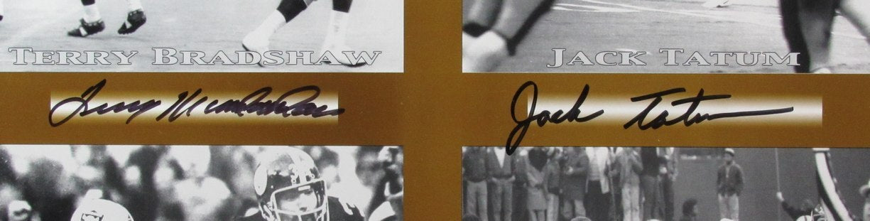 "The Immaculate Reception" 4 X Signed Franco Harris Photo Steelers Framed Jsa