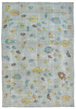 Distressed Vintage Antique Oriental Rug Beige