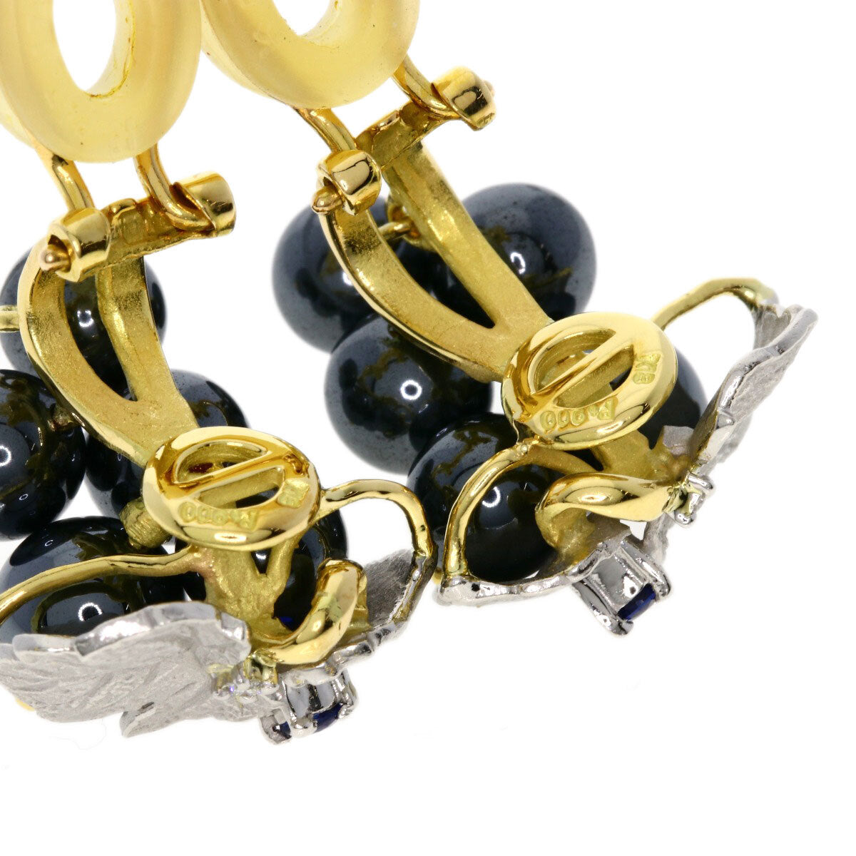 Nobuko Ishikawa Earring Hematite K18 Yellow Gold