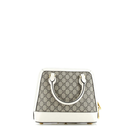 Gucci Horsebit 1955 Top Handle Bag Gg Coated Canvas With Leather Small