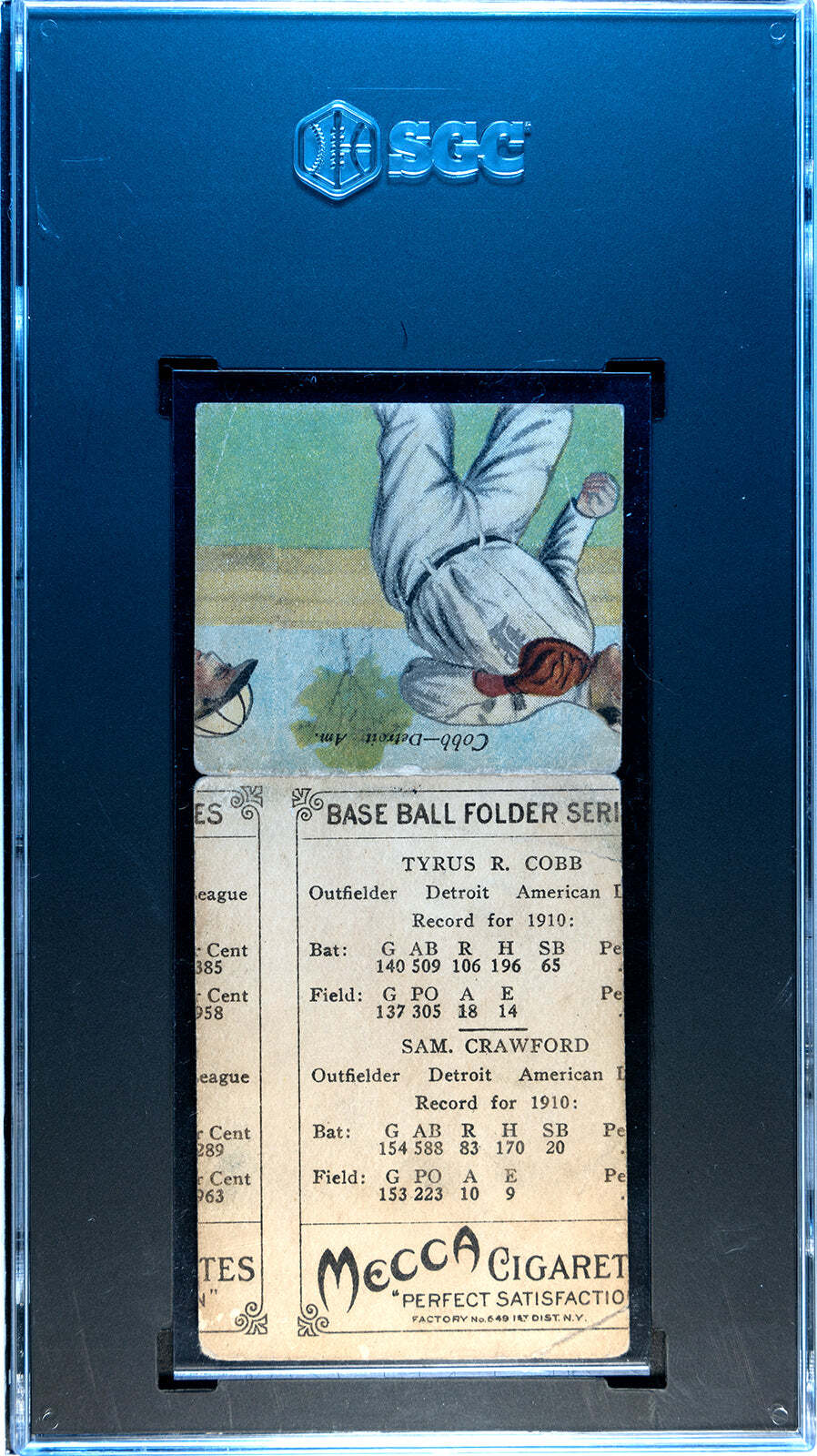 1911 Mecca Cigarettes T201 Ty Cobb Sam Crawford Card Sgc 1