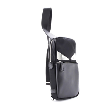 Fendi Monster Sling Bag Nylon And Leather Medium