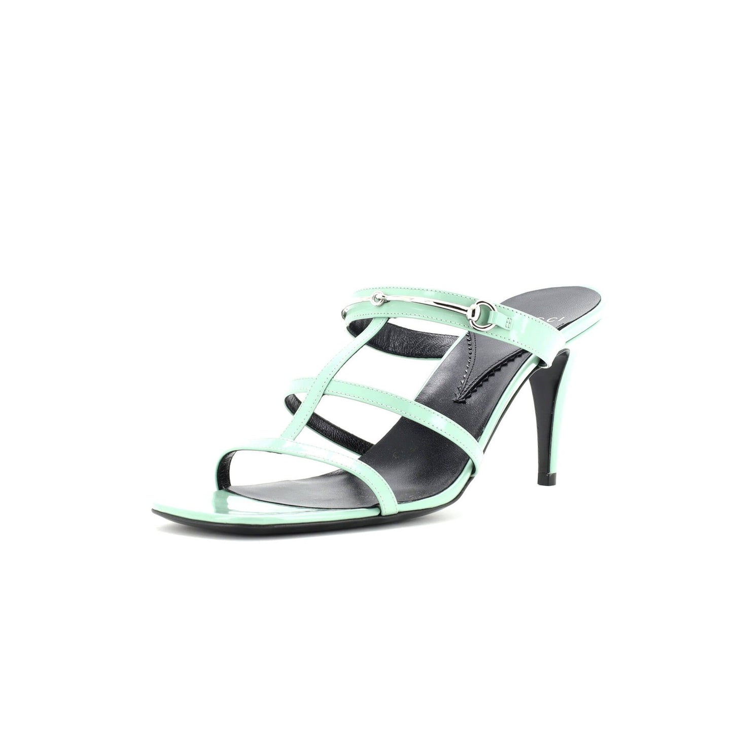 Gucci Women'S Horsebit Cage Heeled Sandals Leather