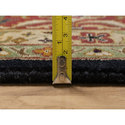 8'X9'10" Black Hand Knotted Kishoon Revival 300 Kpsi Rug New Zealand Wool