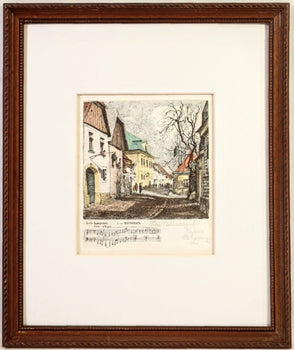 Herta Czerny Kovans Vienna Kahlenberger Strasse  Original Etching Signed Print