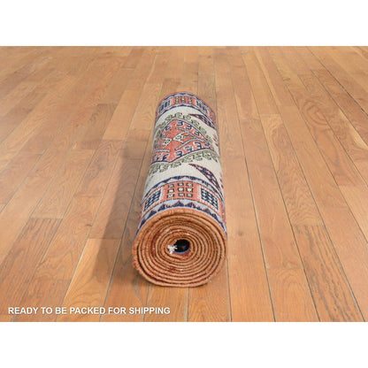 2'6"X13'1" Reed Yellow Vintage Zoroastrian Hand Knotted Wool Runner Rug