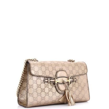 Gucci Emily Chain Flap Bag Guccissima Leather Medium