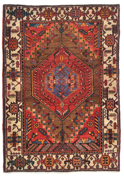 Handmade Vintage Oriental Rug Tribal Design