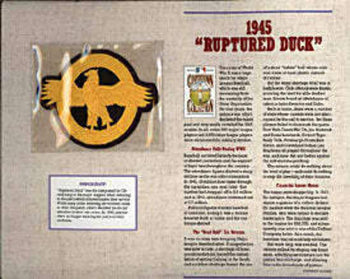 1945 Ruptured Duck Patch On Commemorative Card