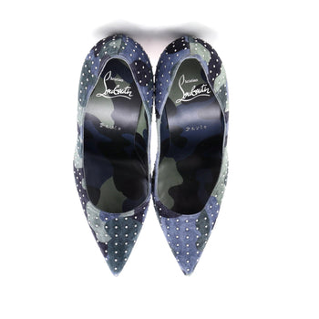 Christian Louboutin Women'S Kate Pumps Studded Printed Suede 100
