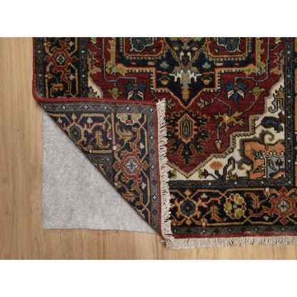 2'8"X10' Red Hand Knotted Soft Wool Rug Runner Antiqued Fine Heris Revival