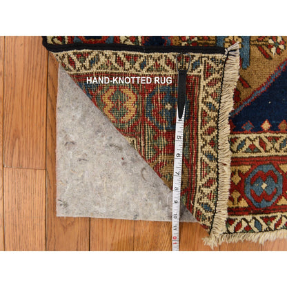4'1"X5'10" Yale Blue Antique North West Zoroastrian Wool Hand Knotted Rug
