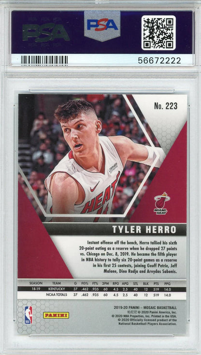 Tyler Herro Autographed 2019 Panini Mosaic Rookie Card #223 (Psa)