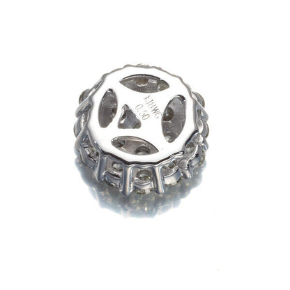Diamond 0.50Ct Paved Circle Pendant 18K 750 White Gold