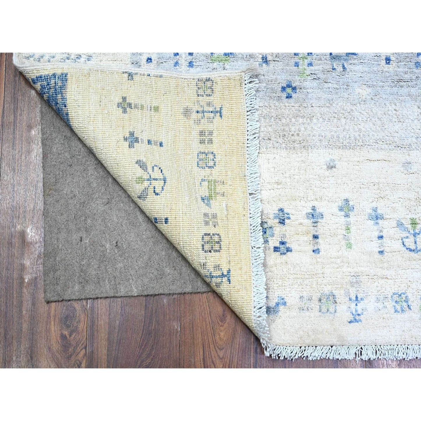 6'X8'8" Gray Kashkuli Gabbeh Pure Wool Hand Knotted Oriental Rug