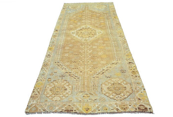 4X9 Ft Vintage Wool Tribal Runner Rug Distressed