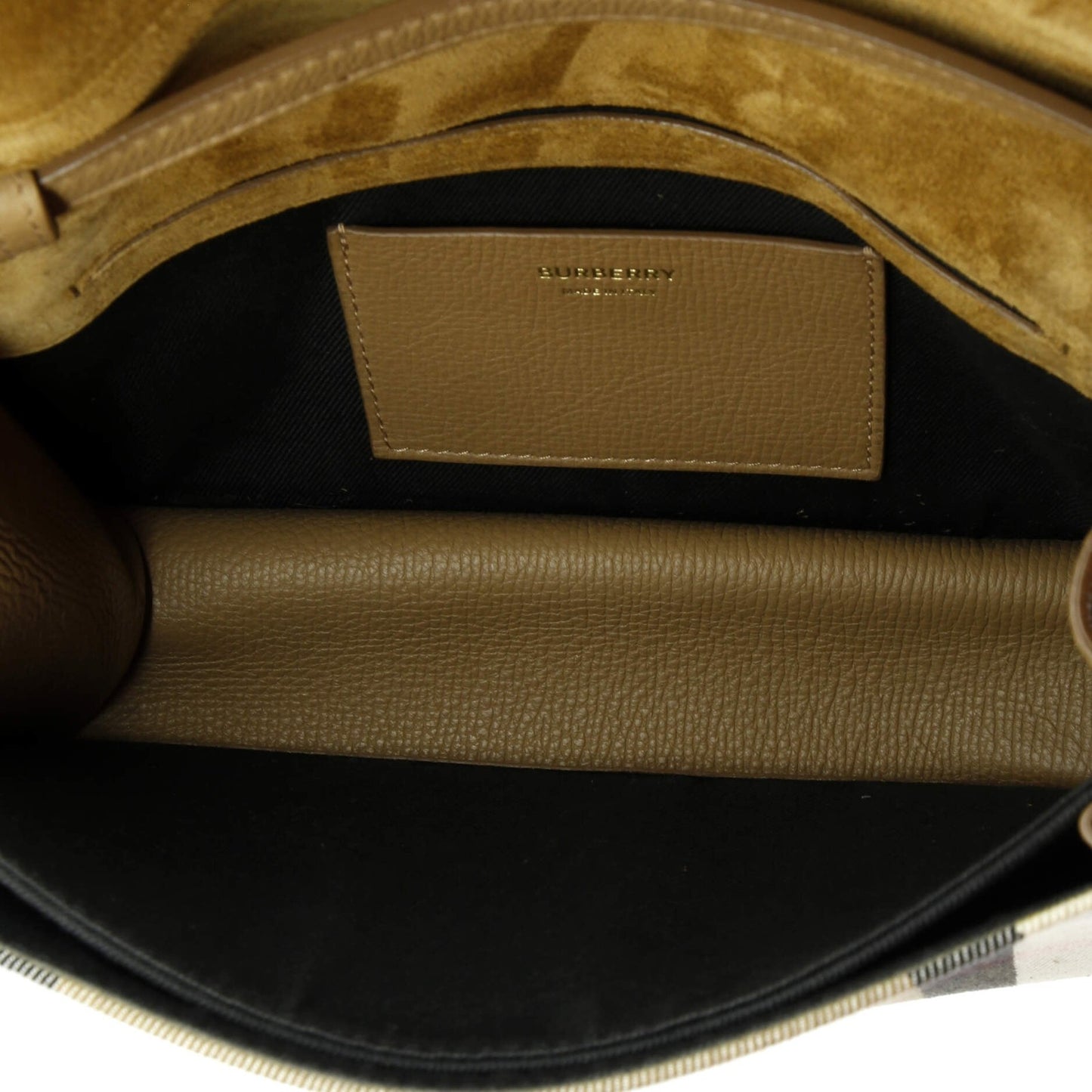 Burberry Macken Crossbody Bag Leather And House Check Canvas Small