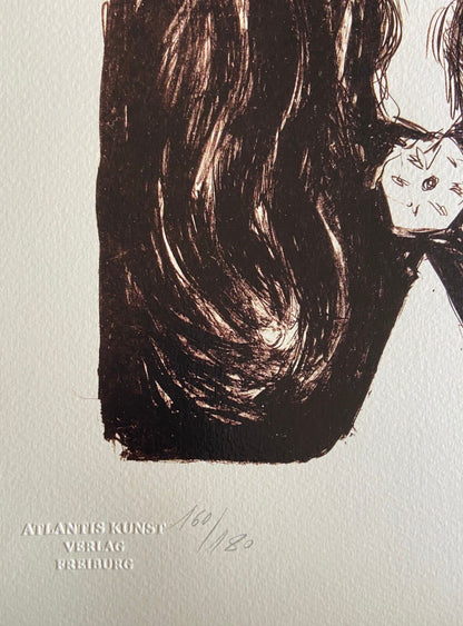 Edvard Munch Lithograph Coa Signature Hand-Numbered Limited Edition