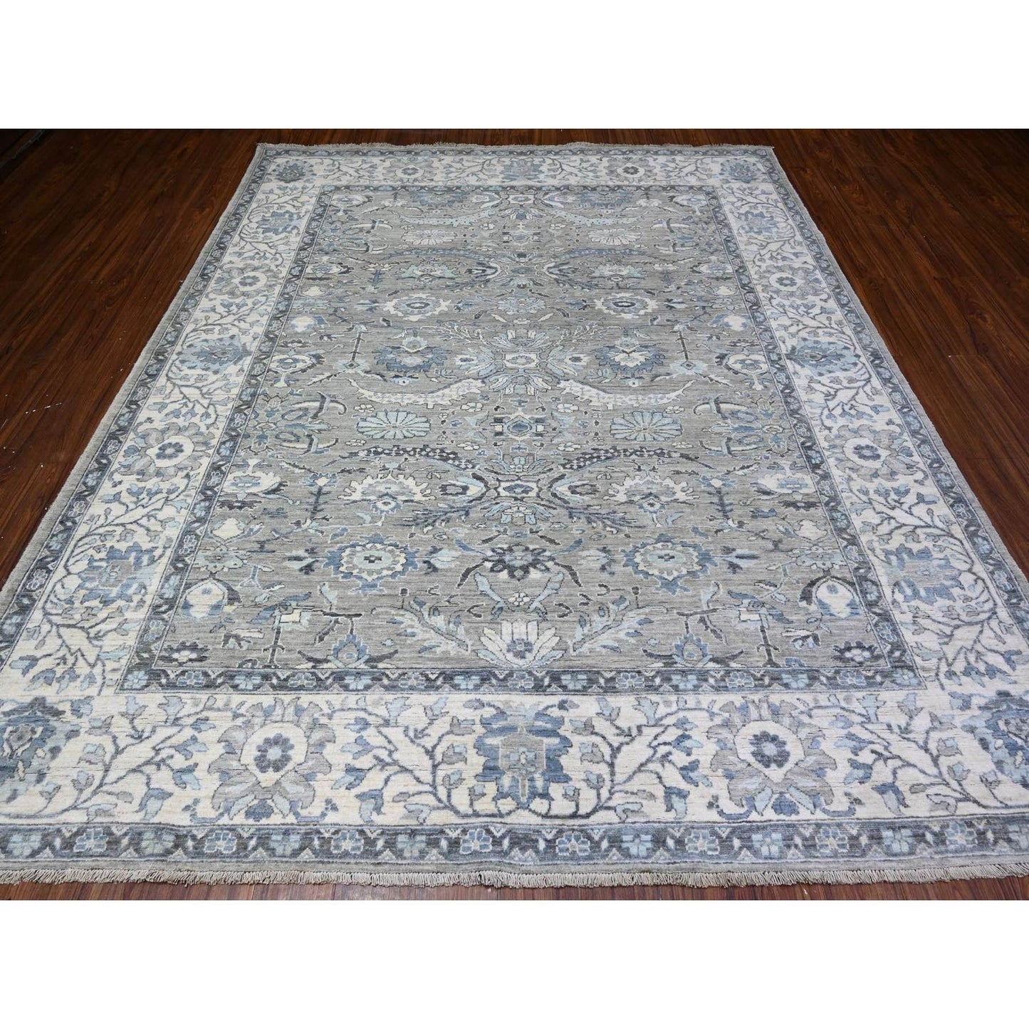 Rug 8'3"x10' Repose Gray Hand Knotted Peshawar Sickle Leaf Design Wool