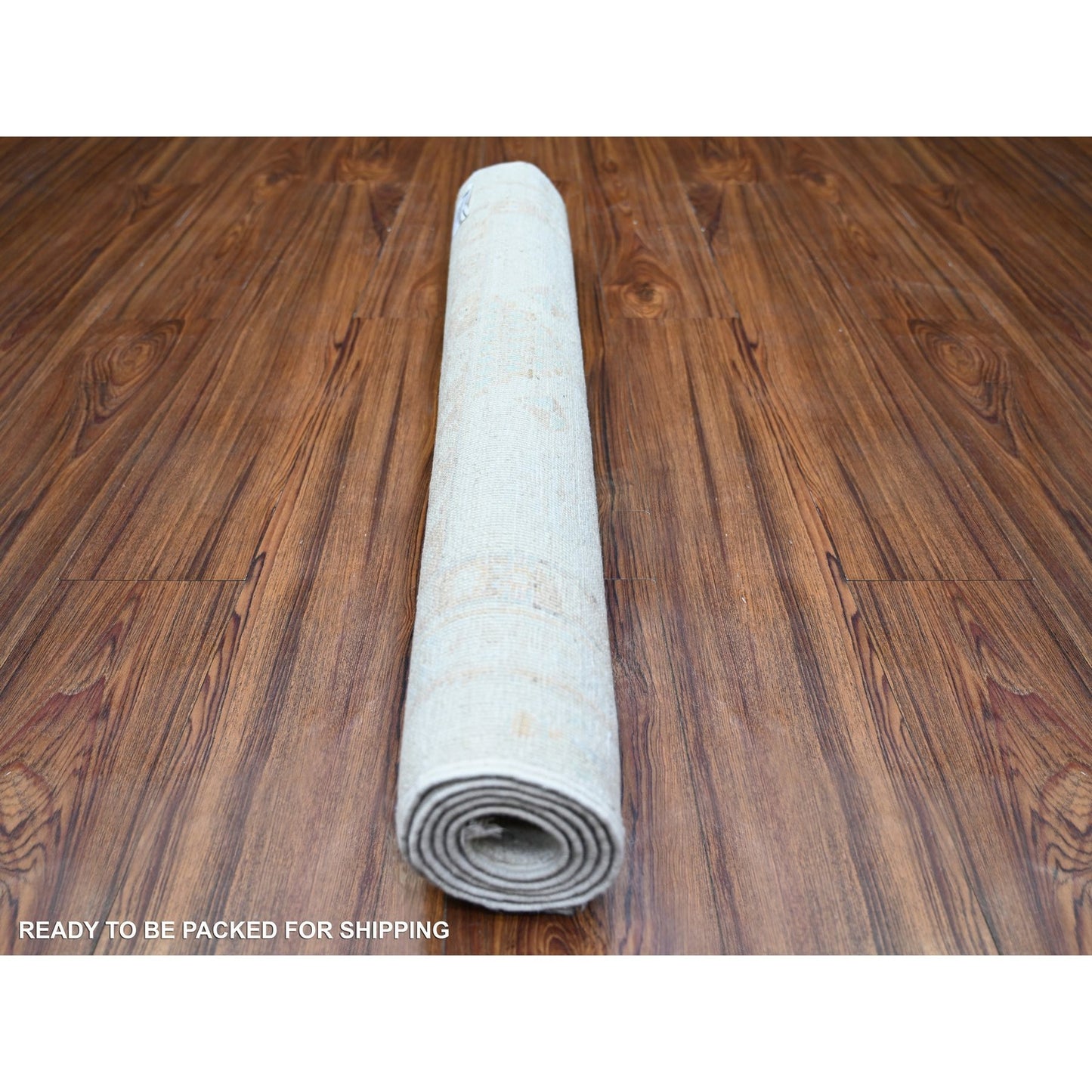 3'X4'9" Cascading White Hand Knotted White Wash Peshawar Oriental Rug