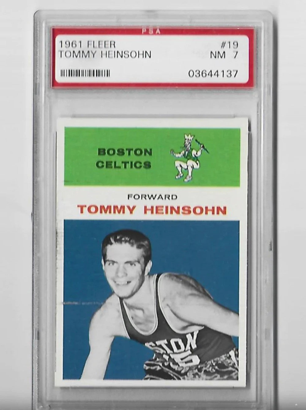 Tommy Heinsohn 1961 Fleer Basketball #19 (Psa Nm 7) Card