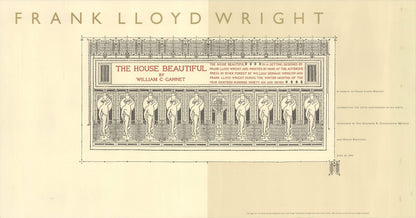 Lithograph Offset 12.5" x 24" 1992 House Beautiful Wright Frank Lloyd