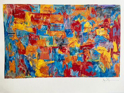 Jasper Johns ' Map ' Lithograph Coa Numbered Hand
