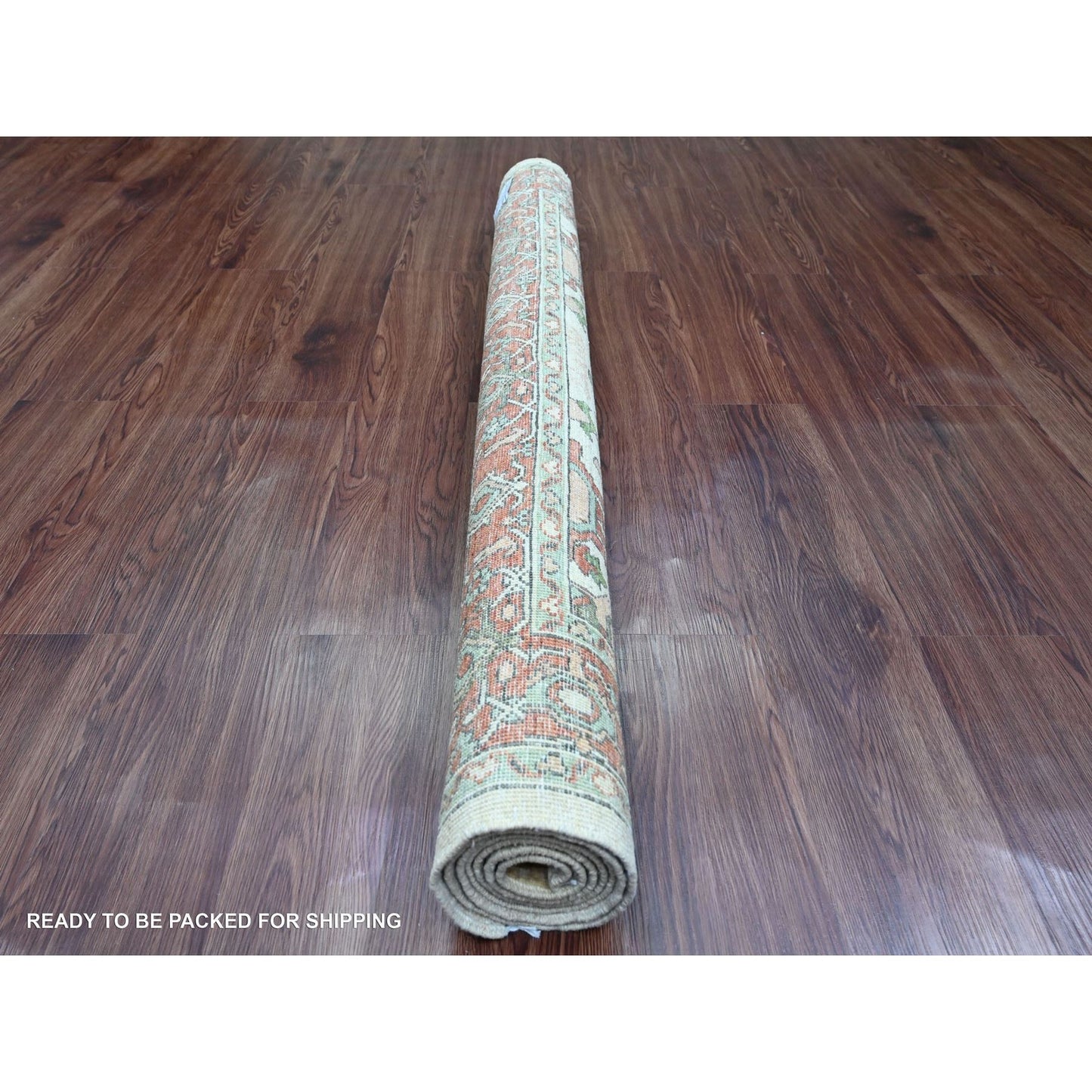 4'8"X6'3" White Heris All Over Design Hand Knotted High Mountain Wool Rug