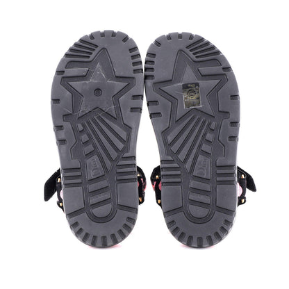 Christian Dior Women'S D-Wave Sandals Leather With Embroidered Canvas