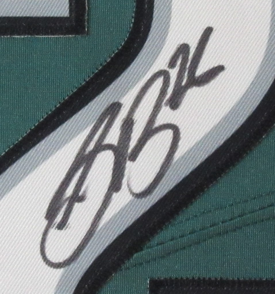 Saquon Barkley Signed/Auto Eagles Green Football Jersey Framed PSA/DNA 203381