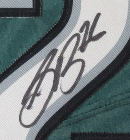 Saquon Barkley Signed/Auto Eagles Green Football Jersey Framed PSA/DNA 203381