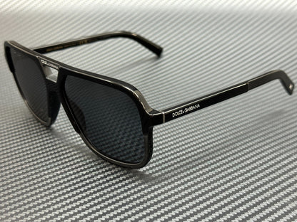 Dolce & Gabbana Dg4354 193481 Black Square Men'S 61 Mm Polarized Sunglasses