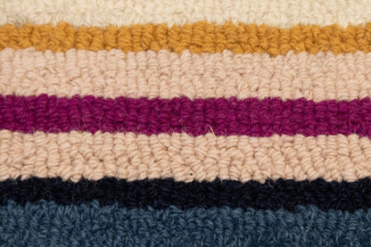 Hand-Tufted Multicolored Stripes Rug Modern Kids