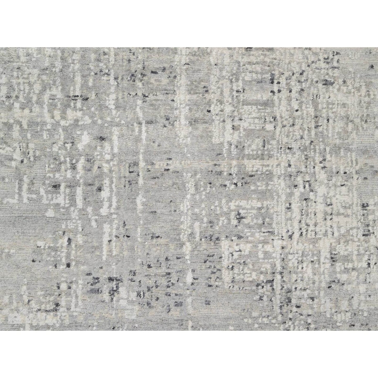 8'1"X8'1" Gray Undyed Natural Wool Modern Hand Knotted Square Rug