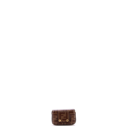 Fendi Chain Baguette Charm Bag Zucca Coated Canvas Nano