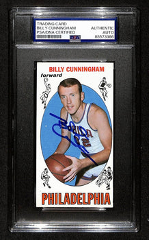 Billy Cunningham Hof Signed/Auto 1969-70 Topps Rc Card #40 Psa/Dna 198713