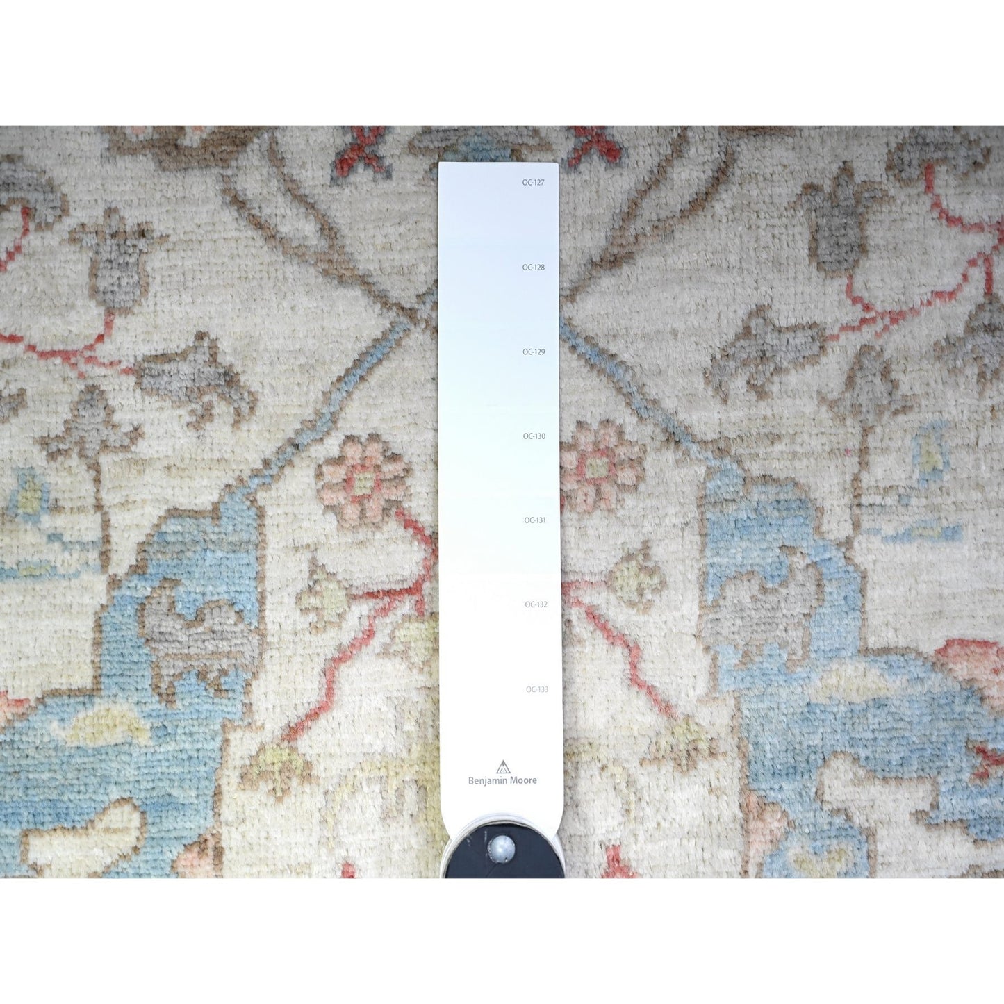 8'X8' White Ziegler Mahal Hand Knotted Pure Wool Round Oriental Rug