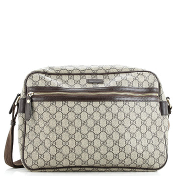Large Gucci Front Zip Camera Bag GG Coated Canvas