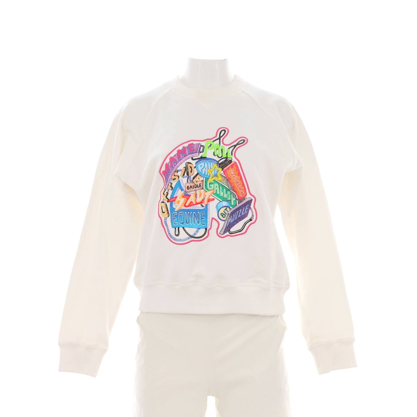 Hermes Women'S Chevaloscope Crewneck Sweater Embroidered Cotton