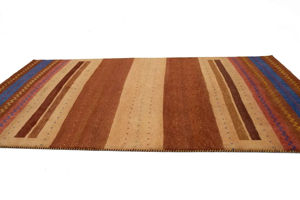 Handmade Gabbeh Rug Modern Tribal Stripes Design Wool Oriental Carpet 7X10 ft