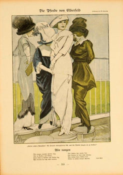 Simplicissimus 1913 By Marcello Dudovich Die Dferde Elberfeld On Linen Original