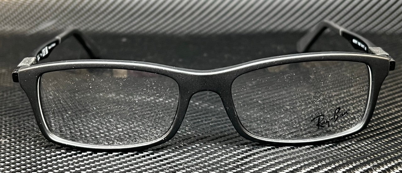 RAY BAN RX7017 5196 Matte Black Rectangle 56 mm Unisex Eyeglasses