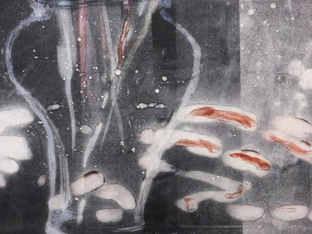 Mary Frank (Uk) Original Monoprint On Wove Signed In Pencil "Flowers Ii" 1984