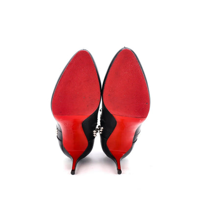 Christian Louboutin Women'S Hongroise Heeled Boots Studded Leather 85