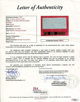 James Corbet Autographed Cut (Jsa)