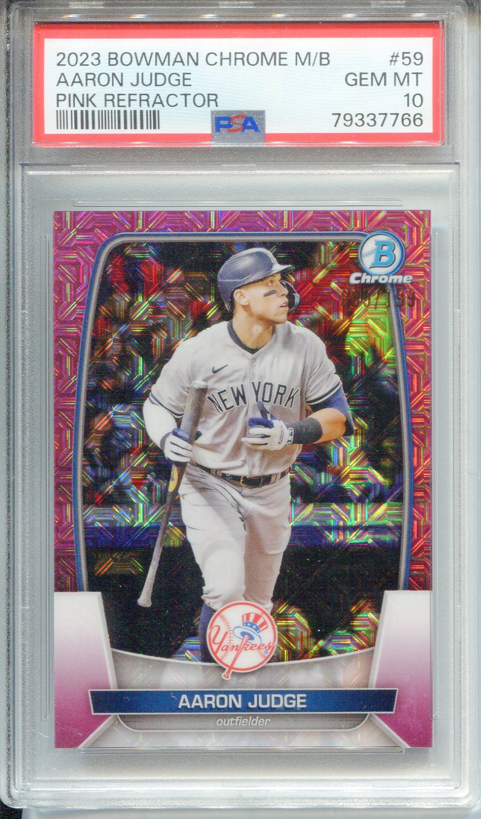 Aaron Judge 2023 Bowman Chrome Mega Box Pink Refractor #59 (Psa 10)
