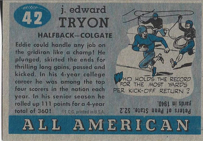 Eddie Tryon 1955 All American Card
