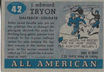 Eddie Tryon 1955 All American Card
